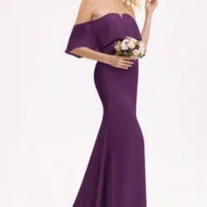Trumpet/Mermaid Off the Shoulder Sweep Train Chiffon Chiffon Bridesmaid Dress